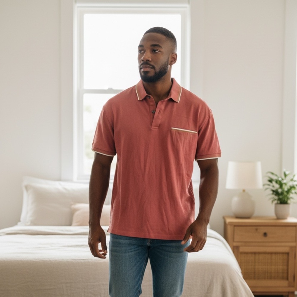 Men's Coral Polo Shirt